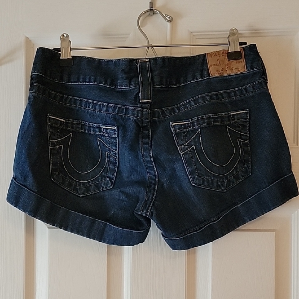 True Religion Dark Blue Jean Shorts